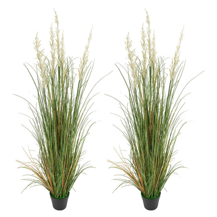 Artificial Grass Plants 2-Pack, 4 Ft Potted PVC