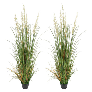 Artificial Grass Plants 2-Pack, 4 Ft Potted PVC