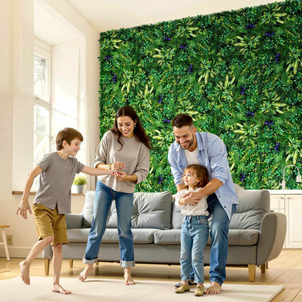 Artificial Grass Wall Panels, 8 Pack 20x20 in, 3D Boxwood
