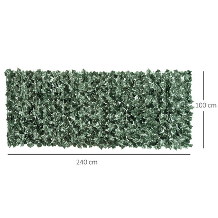 Artificial Hedge Privacy Screen, 240x100cm, Dark Green
