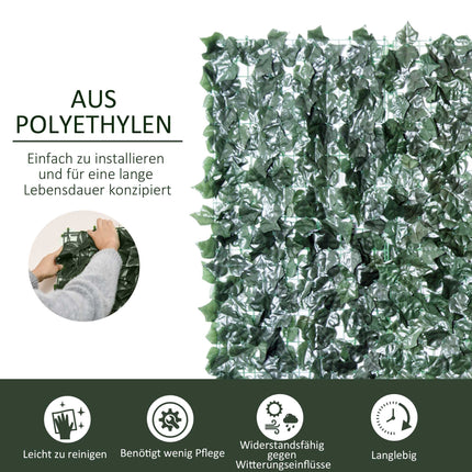 Artificial Hedge Privacy Screen, 240x100cm, Dark Green
