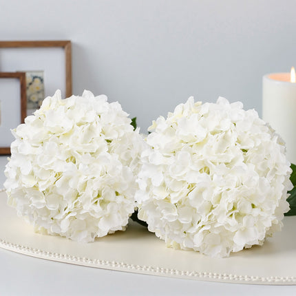 Artificial Hydrangea Flowers, White Silk, 65 Stems