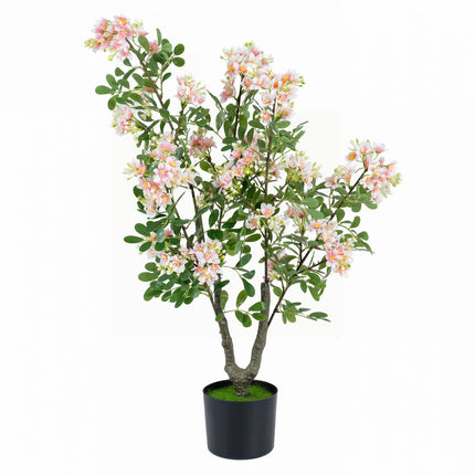 Artificial Impatiens Tree with Mini Fruits, Silk Flowers, 36"