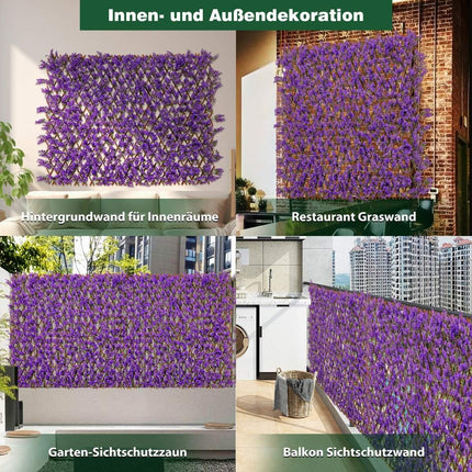 Artificial Ivy Garden Privacy Screen Plant Wall Hedges with Purple Eucalyptus