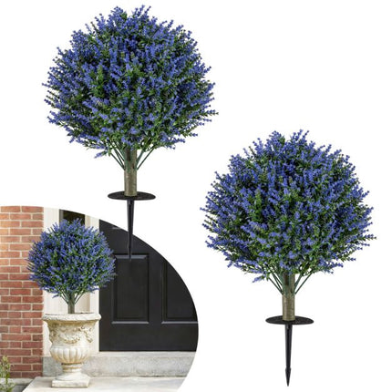 Artificial Lavender Topiary Ball Trees, Set of 2, Spikes
