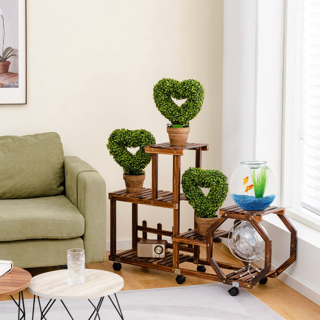 Artificial Mini Potted Plants 4-Pack, Heart-Shaped Decor