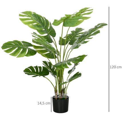 Artificial 120 cm Monstera plant in planter - lifelike greenery