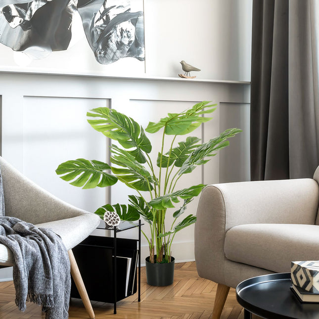 Artificial 120 cm Monstera plant in planter - lifelike greenery