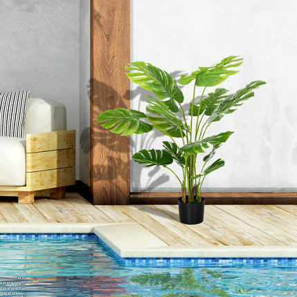 Artificial 120 cm Monstera plant in planter - lifelike greenery