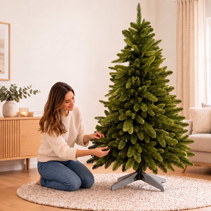Artificial Nordmann Fir Christmas Tree with Carry Bag, Green, Easy Assembly