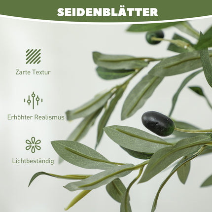 Artificial Olive Tree, 150 cm, 720 Leaves, 40 Olives
