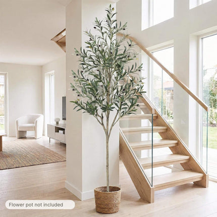 Artificial Olive Tree 190 cm with 38 Olives and 866 Leaves, Indoor Faux Plant