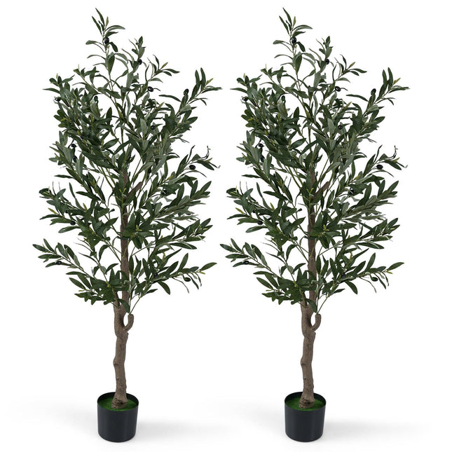Artificial Olive Tree Set with Realistic Fruit, 150 cm