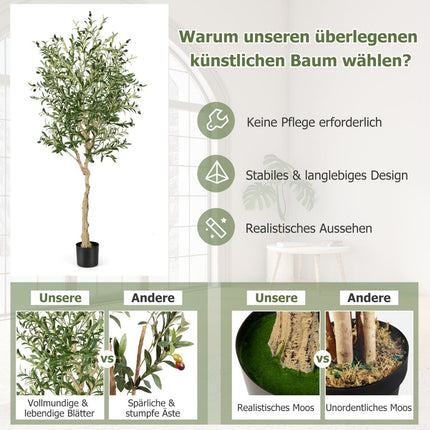 Artificial Olive Trees, 182cm, 1296 Leaves, 72 Olives