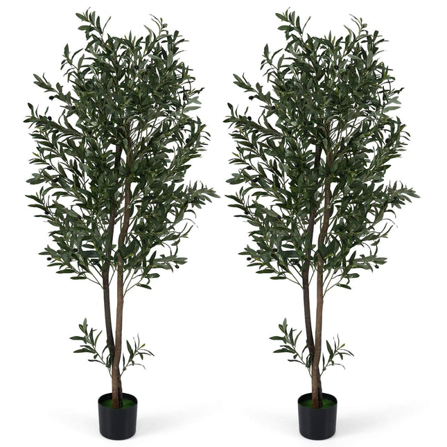 Artificial Olive Trees Set, 1.8m with Fruits & Moss