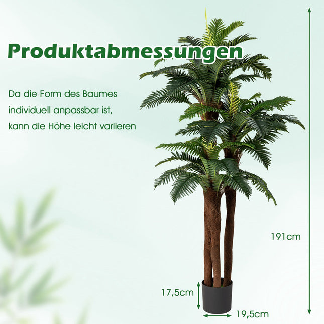 Artificial Palm Tree Set with Adjustable Leaves, 191 cm