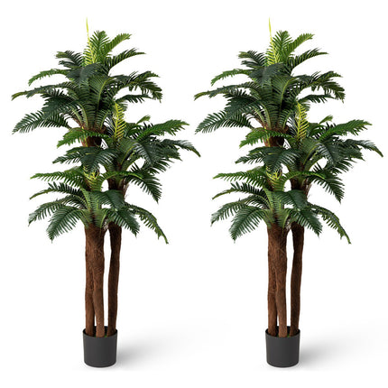 Artificial Palm Tree Set with Adjustable Leaves, 191 cm