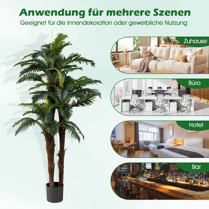 Artificial Palm Tree Set with Adjustable Leaves, 191 cm