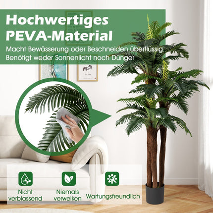 Artificial Palm Tree Set with Adjustable Leaves, 191 cm