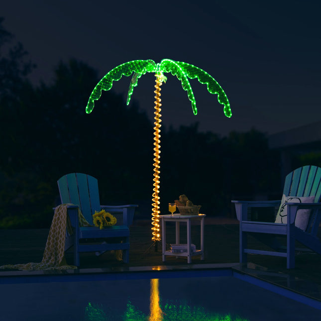 Artificial Palm Tree With LED Lights, 168 cm, Folding Base