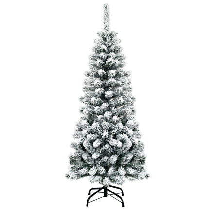 Artificial Pencil Christmas Tree, 4.5 Ft, Snow-Flocked; Unlit