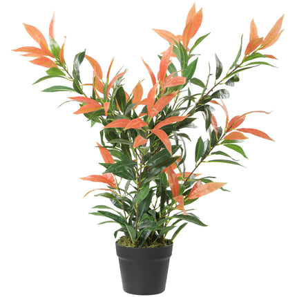 Artificial Photinia Plant, 90 cm, 300 Leaves, Adjustable Branches