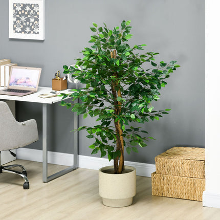 Artificial ficus tree 150 cm with planting - lifelike potted plant