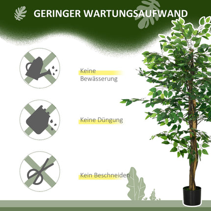 Artificial ficus tree 150 cm with planting - lifelike potted plant