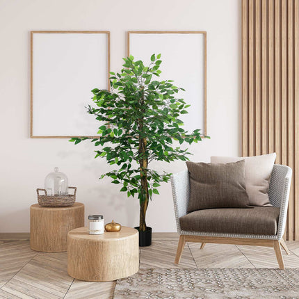 Artificial ficus tree 150 cm with planting - lifelike potted plant