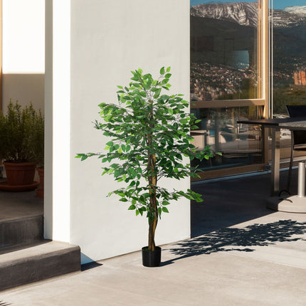 Artificial ficus tree 150 cm with planting - lifelike potted plant