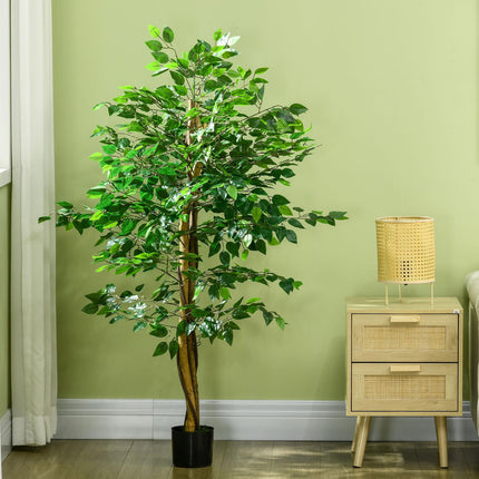 Artificial ficus tree 150 cm with planting - lifelike potted plant