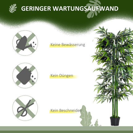 Artificial bamboo with planting - 180 cm realistic green