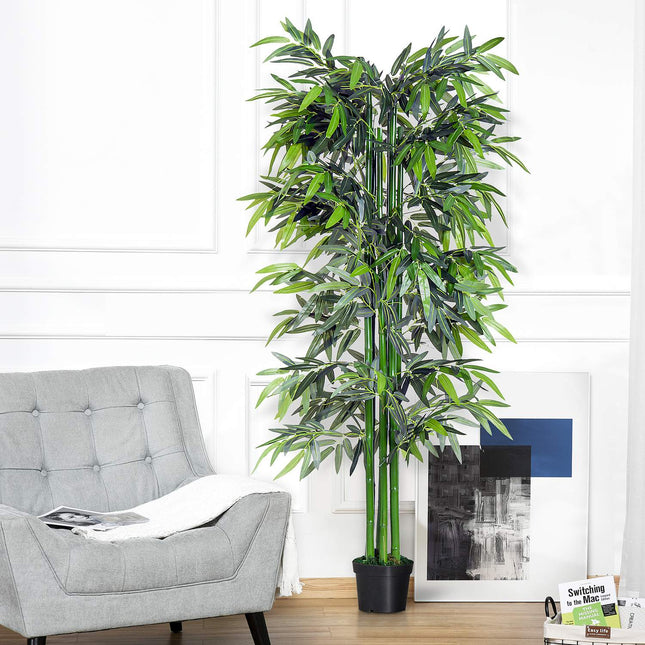 Artificial bamboo with planting - 180 cm realistic green