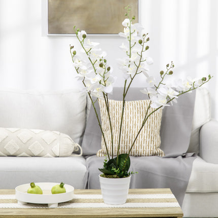 White orchid artificial plant in pot, 75cm - Indoor decor