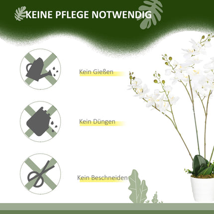 White orchid artificial plant in pot, 75cm - Indoor decor