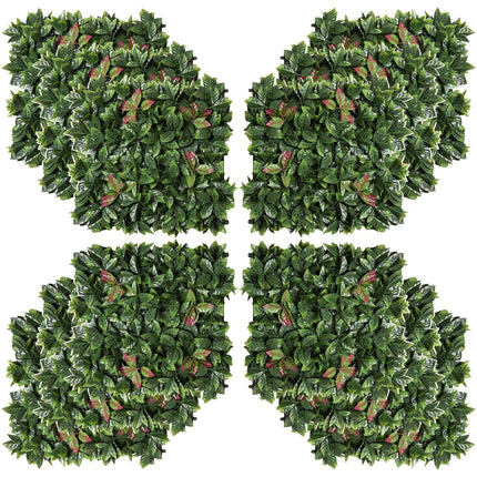Artificial plant wall, UV protected privacy screen, 50x50 cm, 12-pack