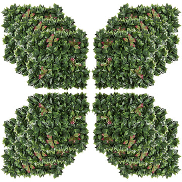 Artificial plant wall, UV protected privacy screen, 50x50 cm, 12-pack