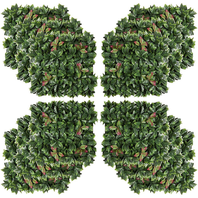Artificial plant wall, UV protected privacy screen, 50x50 cm, 12-pack