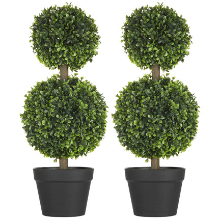 Boxwood artificial plants, set of 2 - 60 cm, UV resistant