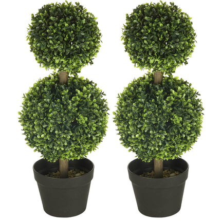Boxwood artificial plants, set of 2 - 60 cm, UV resistant