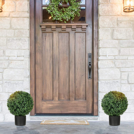 Artificial Box Trees, Set of 2 - UV Resistant, 52cm
