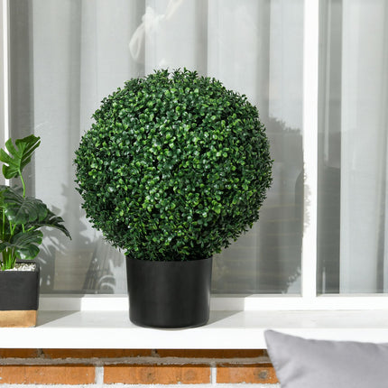 Artificial Box Trees, Set of 2 - UV Resistant, 52cm
