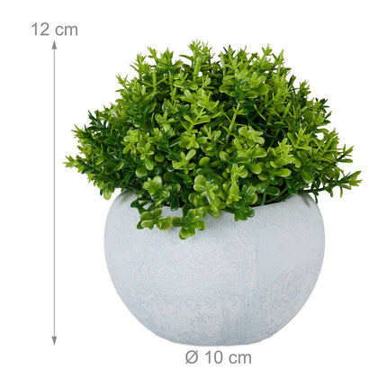 Artificial Plants Set of 3 in Grey Concrete Pots