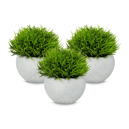 Artificial Plants Set of 3 in Grey Concrete Pots