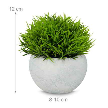 Artificial Plants Set of 3 in Grey Concrete Pots
