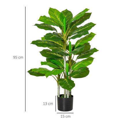 Artificial Plant with Pot, 95 cm, 33 Leaves
