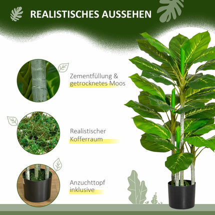 Artificial Plant with Pot, 95 cm, 33 Leaves