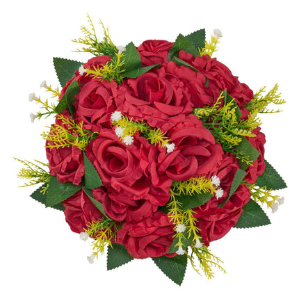 Artificial Red Rose Flower Balls, 10-Pack 240mm