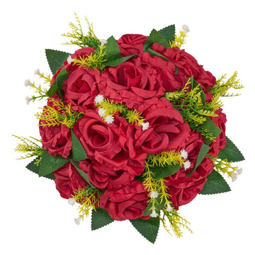 Artificial Red Rose Flower Balls, 10-Pack 240mm