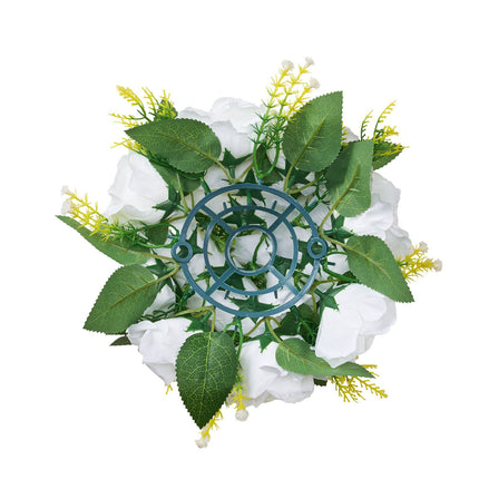 Artificial Rose Flower Balls, 10-Pack, 240mm, White